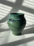 Contemporary Glazed Ceramic Green & Blue Rustic Pottery Vase