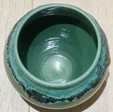 Contemporary Glazed Ceramic Green & Blue Rustic Pottery Vase