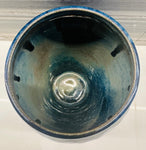 Contemporary Glazed Dark Blue Drip Ceramic Pottery Vase