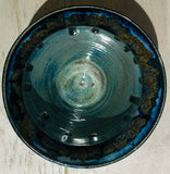 Contemporary Glazed Blue Drip Ceramic Pottery Vase