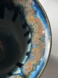 Contemporary Glazed Blue Drip Ceramic Pottery Vase