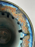 Contemporary Glazed Blue Drip Ceramic Pottery Vase