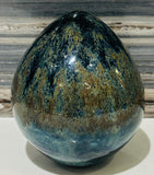 Contemporary Small Egg Shaped Glazed Ornament