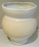 Contemporary Ceramic White Glaze & Natural Pottery Vase