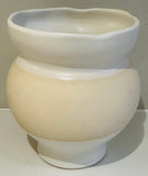 Contemporary Ceramic White Glaze & Natural Pottery Vase