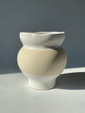 Contemporary Ceramic White Glaze & Natural Pottery Vase