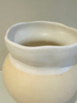 Contemporary Ceramic White Glaze & Natural Pottery Vase