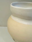 Contemporary Ceramic White Glaze & Natural Pottery Vase