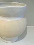 Contemporary Ceramic White Glaze & Natural Pottery Vase