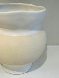 Contemporary Ceramic White Glaze & Natural Pottery Vase