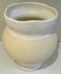 Contemporary Ceramic White Glaze & Natural Pottery Vase