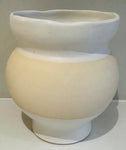 Contemporary Ceramic White Glaze & Natural Pottery Vase