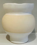 Contemporary Ceramic White Glaze & Natural Pottery Vase