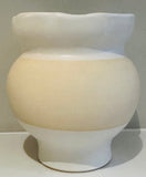 Contemporary Ceramic White Glaze & Natural Pottery Vase