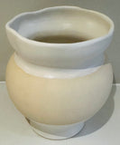 Contemporary Ceramic White Glaze & Natural Pottery Vase