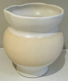 Contemporary Ceramic White Glaze & Natural Pottery Vase