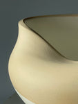 Contemporary Ceramic Two-Tone Matt Waved Pottery Vase