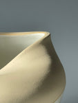 Contemporary Ceramic Two-Tone Matt Waved Pottery Vase