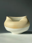 Contemporary Ceramic Two-Tone Matt Waved Pottery Vase