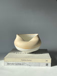 Contemporary Ceramic Two-Tone Matt Waved Pottery Vase