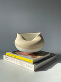 Contemporary Ceramic Two-Tone Matt Waved Pottery Vase