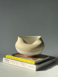 Contemporary Ceramic Two-Tone Matt Waved Pottery Vase