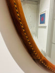 Antique 1910 Edwardian Mahogany & Inlaid Oval Bevelled Mirror
