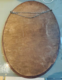 Antique 1910 Edwardian Mahogany & Inlaid Oval Bevelled Mirror