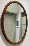 Antique 1910 Edwardian Mahogany & Inlaid Oval Bevelled Mirror