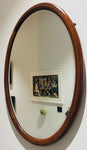 Antique 1910 Edwardian Mahogany & Inlaid Oval Bevelled Mirror