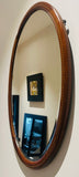 Antique 1910 Edwardian Mahogany & Inlaid Oval Bevelled Mirror