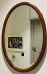 Antique 1910 Edwardian Mahogany & Inlaid Oval Bevelled Mirror