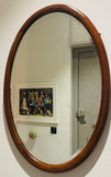 Antique 1910 Edwardian Mahogany & Inlaid Oval Bevelled Mirror