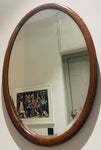 Antique 1910 Edwardian Mahogany & Inlaid Oval Bevelled Mirror