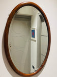 Antique 1910 Edwardian Mahogany & Inlaid Oval Bevelled Mirror