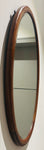 Antique 1910 Edwardian Mahogany & Inlaid Oval Bevelled Mirror
