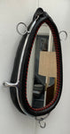 Vintage French Leather & Chrome Horse Collar Mirror