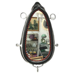 Vintage French Leather & Chrome Horse Collar Mirror