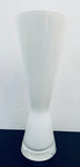 1960s White & Clear Encased Glass Vase attr. Holmegaard