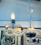 1990s Italian Murano Clear Glass Chandelier by Sylcom