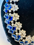 Early 1960s Dior Blue & Clear Crystals Necklace