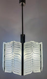 Large 1950s Austrian Kalmar Frosted Chevron Glass Chandelier
