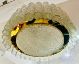 1960s Doria Tubular Crystal Glass & Brass Flush Mount