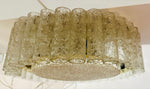 1960s Doria Tubular Crystal Glass & Brass Flush Mount