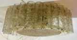 1960s Doria Tubular Crystal Glass & Brass Flush Mount