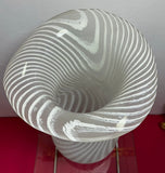 Large 1970s Piell & Putzler "Zebra" Striped Glass Vase