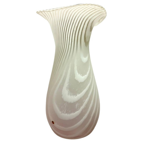 Large 1970s Piell & Putzler "Zebra" Striped Glass Vase
