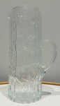 Large 1970s Scandinavian Textured "Ice" Glass Pitcher
