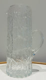 Large 1970s Scandinavian Textured "Ice" Glass Pitcher