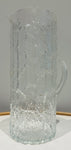 Large 1970s Scandinavian Textured "Ice" Glass Pitcher